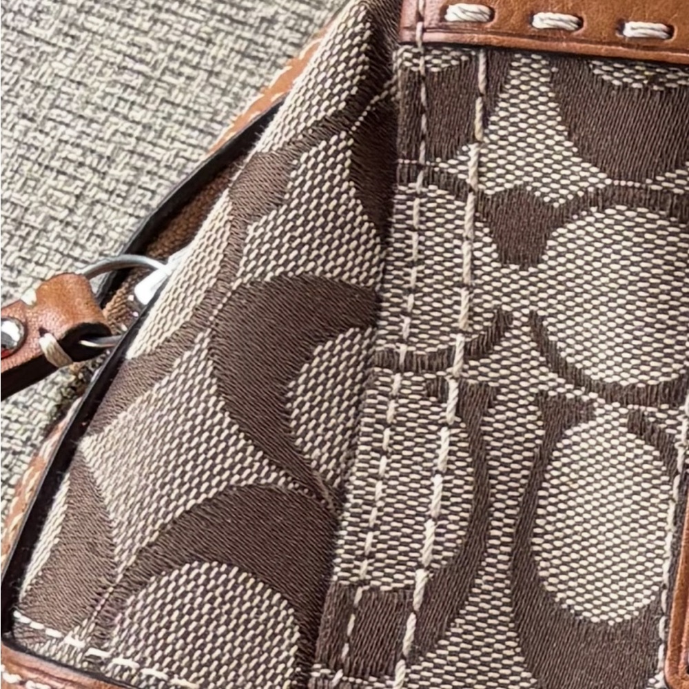 Coach Tan and Brown Signature Satchel - Picture 10 of 12